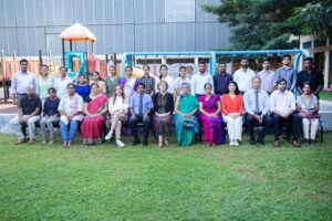 Khazina Hussain & Nadia Khan with university of Kelaniya faculty, consultant Pediatricians, Marjorie Gardner & student & newly qualified OTs.