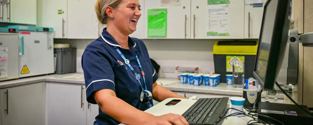 Nurse on a computer