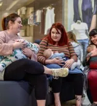 Photograph of women breastfeeding