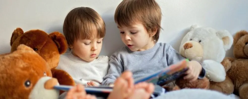 Two children talking