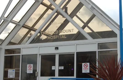 Outside of Lynfield Mount Hospital reception