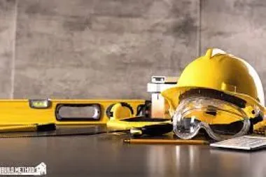 Hard hat and tools