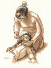 An image showing how to brush teeth with the person lying on the floor