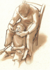An image showing how to brush teeth with the person seated on the floor