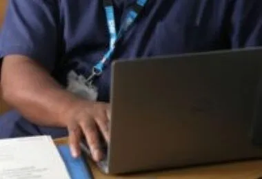 Man typing