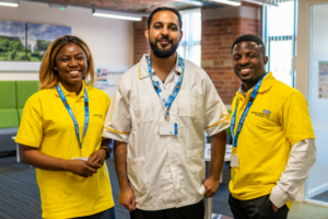 Three volunteers
