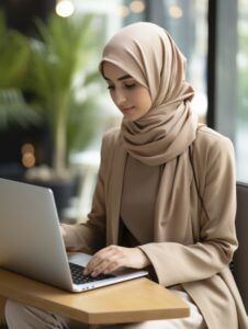 Image of woman using a laptop