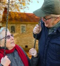 older couple connecting