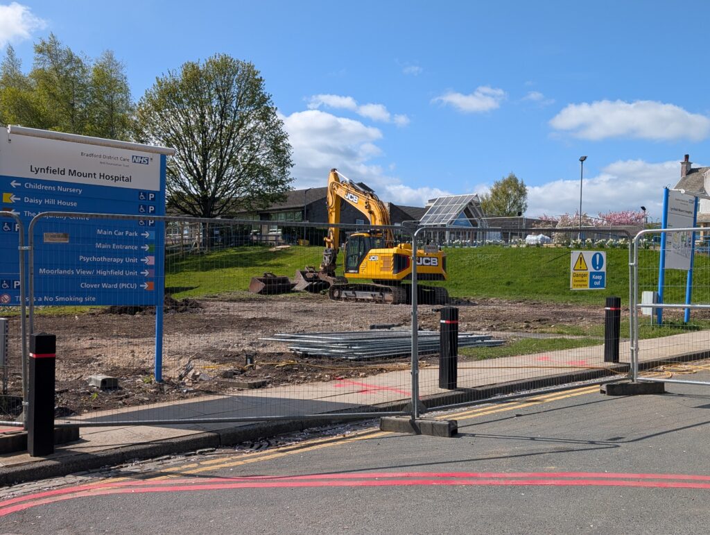 Image of the former estates and facilities offices following the demolition work