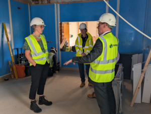 MP Anna Dixon pictured at Lynfield Mount Hospital with members of the project redevelopment team.