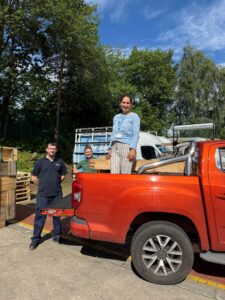 Joe Courtney (left) collecting planters